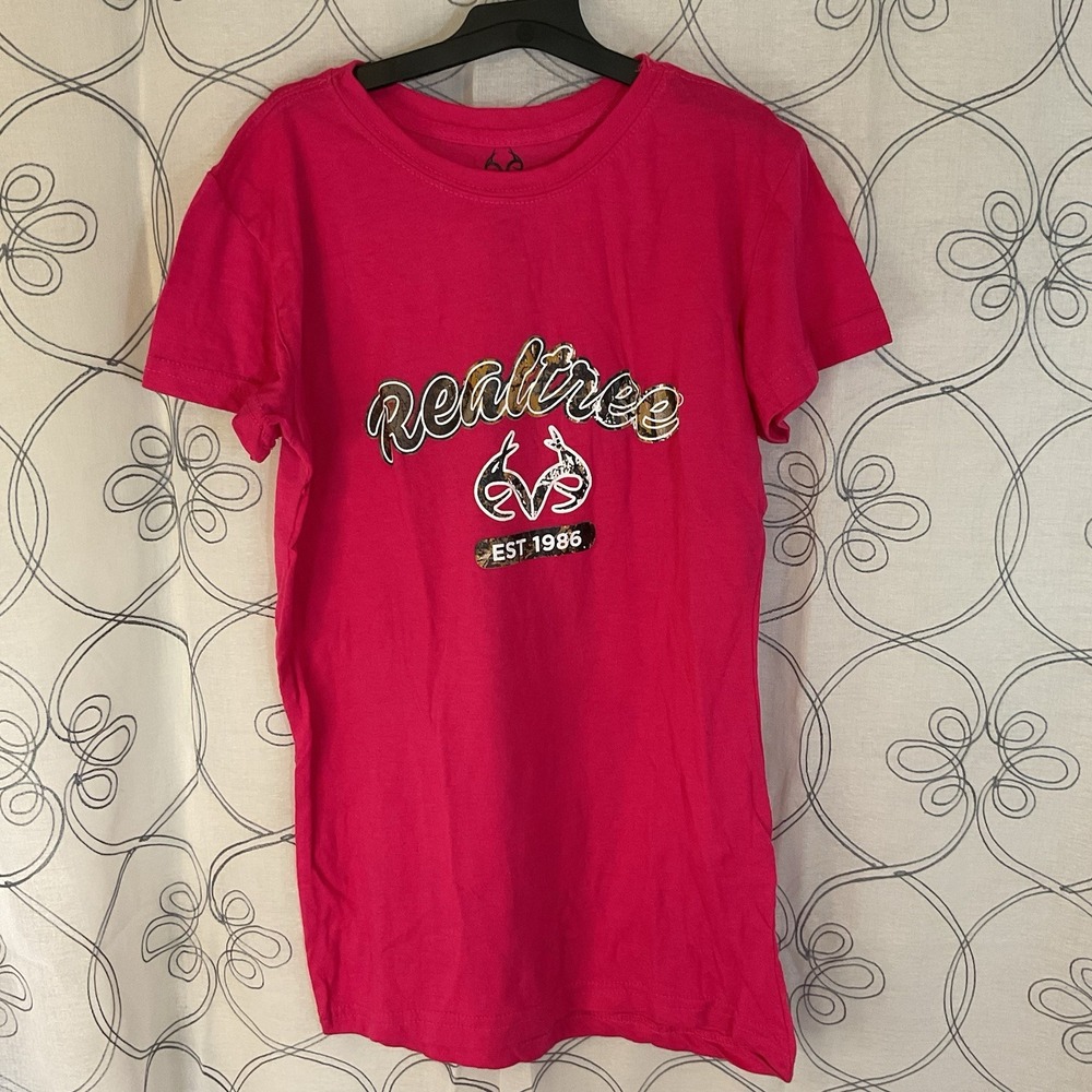New Women's Realtree Pink/camo Short Sleeve‎ T-shirt Size Small